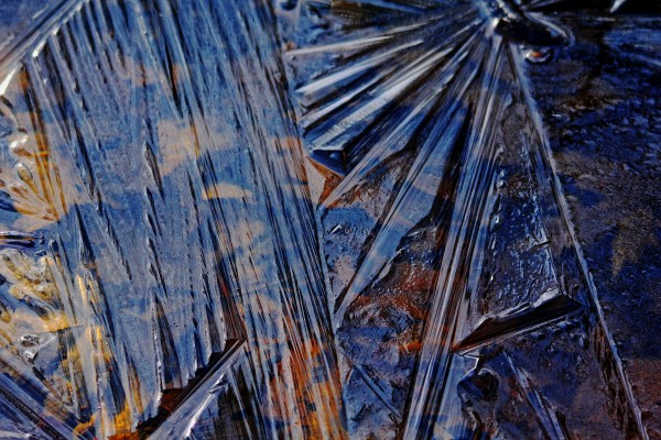 Blue And Brown Ice Design by Deb Oppermann
